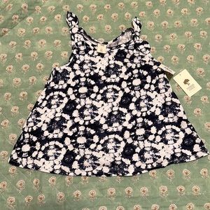New tucker and Tate blue white tie dye girls tank top bow sz 6